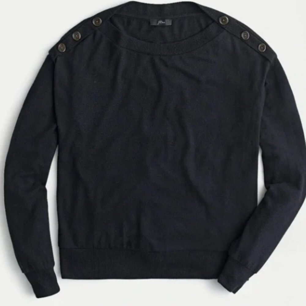 NWT J.Crew Supercozy Button Shoulder Sweater Top Knitted Lightweight AJ750